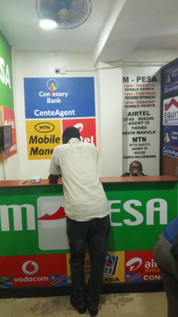 Zotex agent banking outlet showing Centenary CenteAgent and mobile money signage